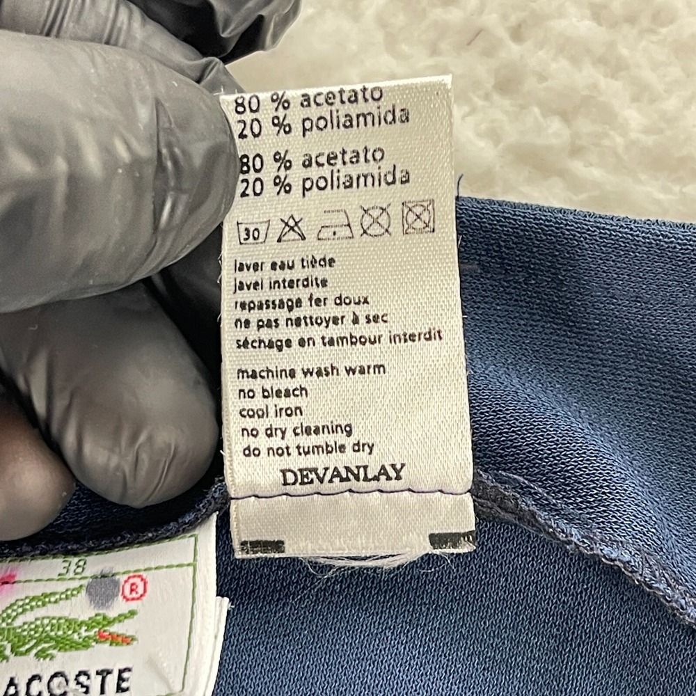 Lacoste Blue Straight Leg Pants Womens Mid-Rise Made in France Zip Up Size 6 - Picture 16 of 16